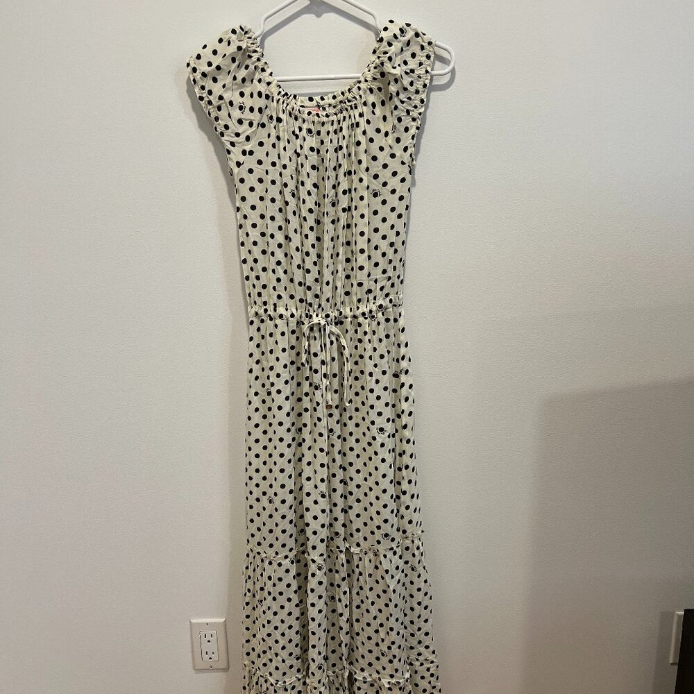 Kate Spade Lia Dot Off The Shoulder CoverUp Maxi Dress Size L